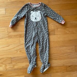 Carter's Gray and Pink Polka Dot Footie